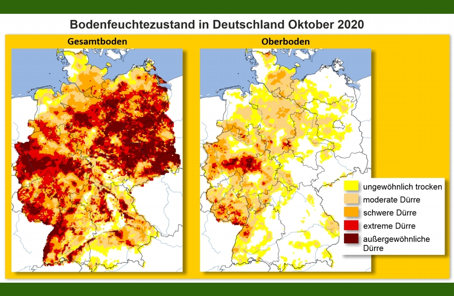 2020 - Es regnete aber es blieb trocken - Schaubild Karte